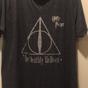 Harry Potter The Deathly Hallows graphic long Tee dress short sleeve XL 14-16